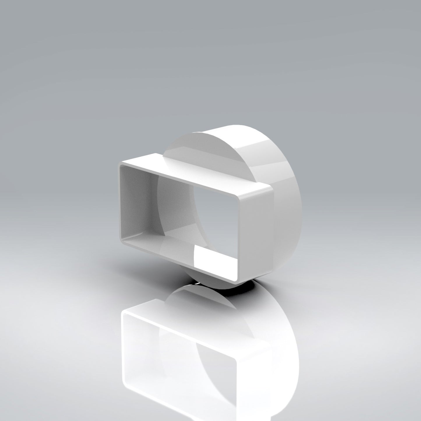 Flat Ducting Short Female Flat / Round 100mm Inner Diameter Adaptor