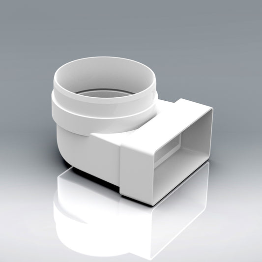 Flat Ducting Connector 90° Bend (110mm x 54mm - 100mm Inner Diameter