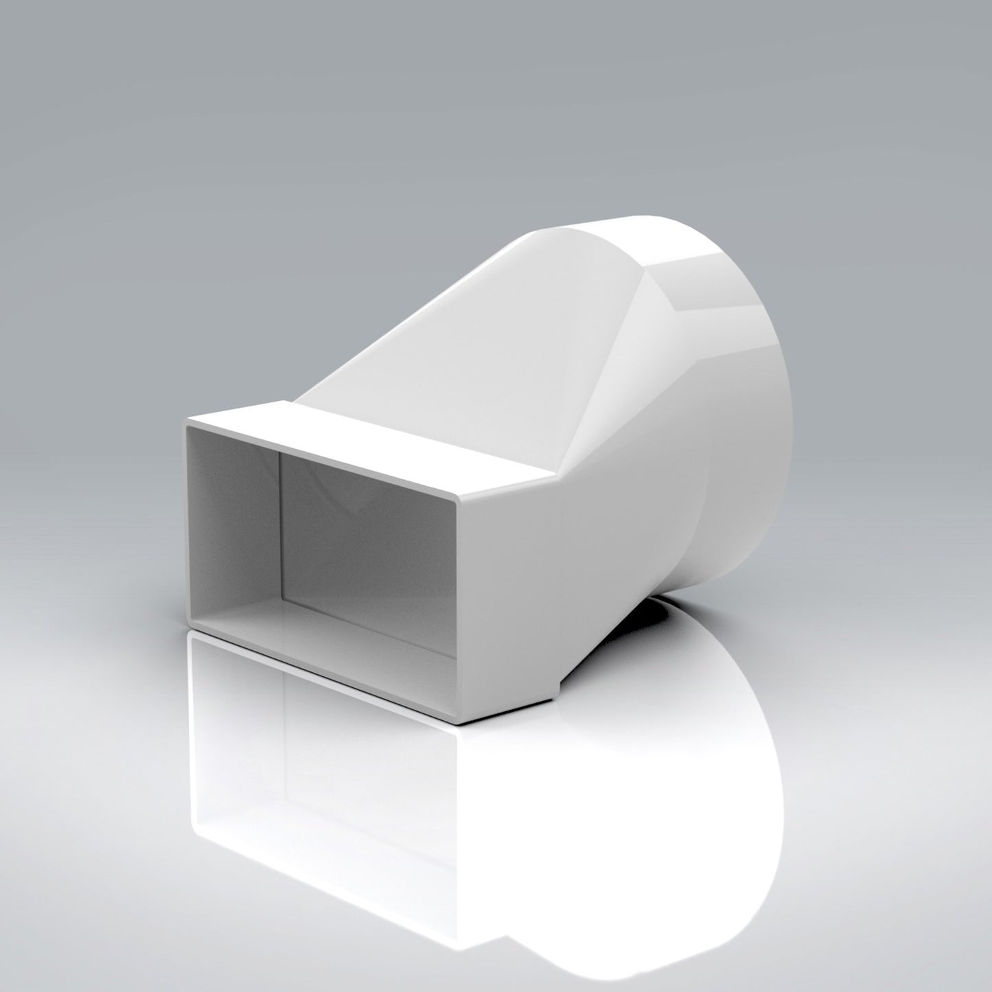 Flat Ducting Long Female Flat / Round 100mm Diameter Adaptor