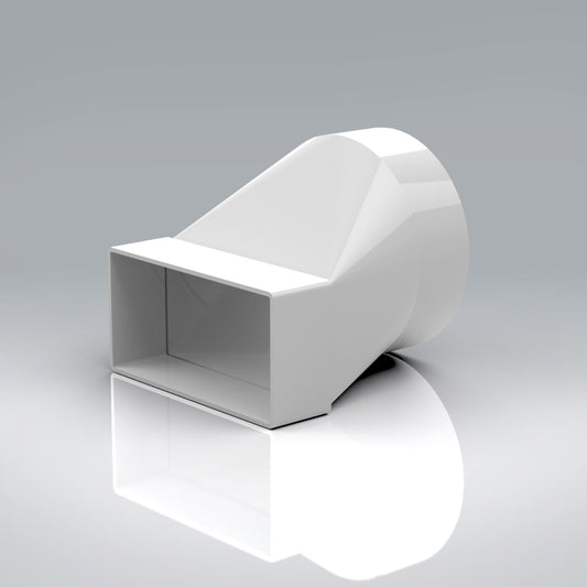 Flat Ducting Long Female Flat / Round 125mm Diameter Adaptor