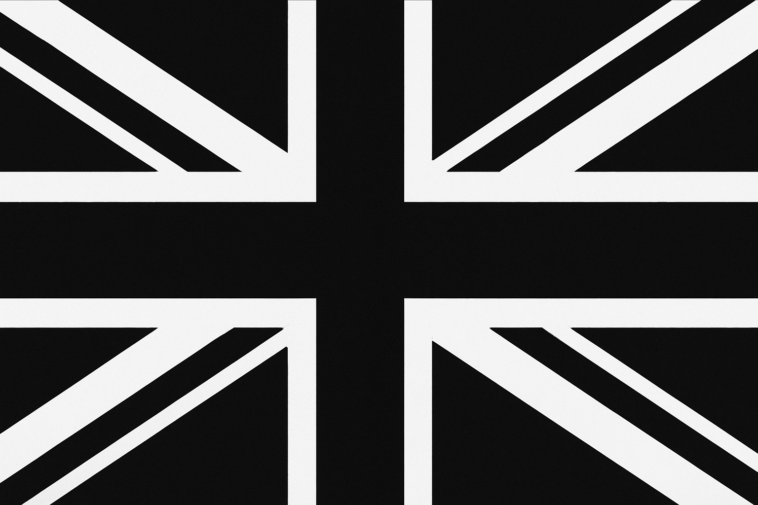 union jack flag in black and white