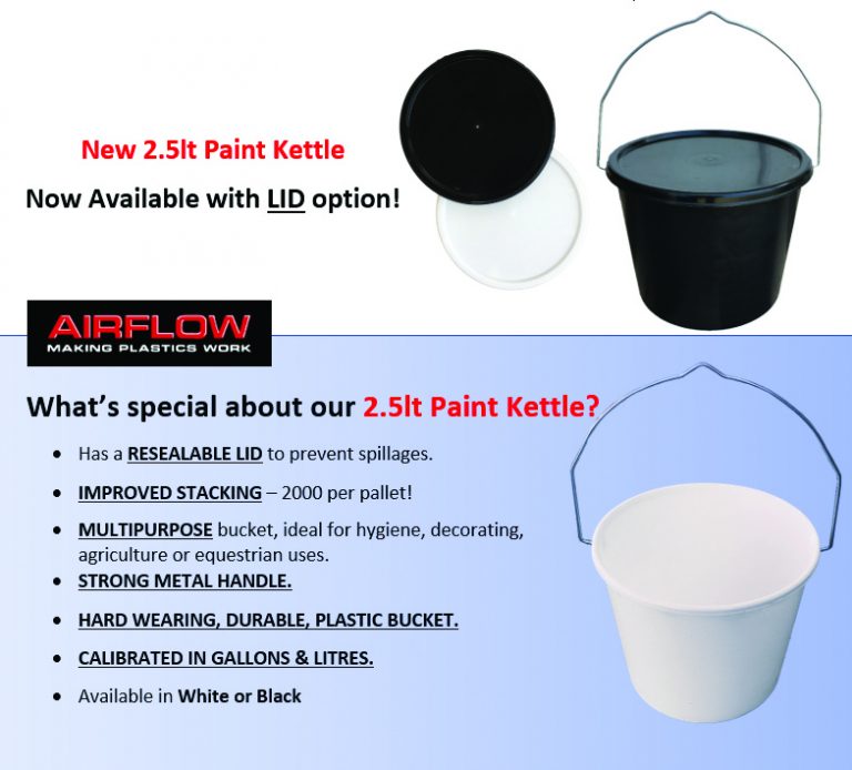 NEW 2.5lt Paint Kettle. Now Available with lid option. « Airflow